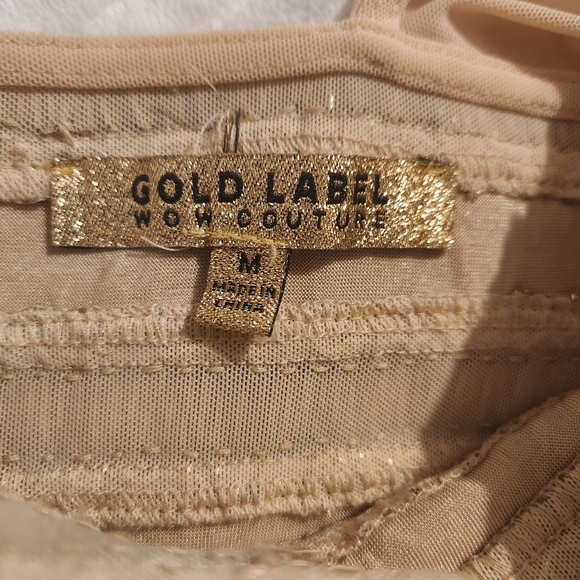 Gold Label Wow Couture Beaded & Gold Sequins Size Medium - Picture 8 of 10
